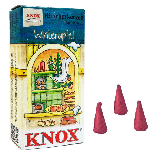 24 Medium Incense Cones in Winter Apple Scent ~ Christmas Baking Scents by Knox ~ Germany
